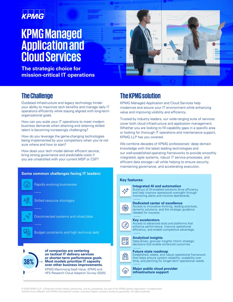 KPMG Managed Application and Cloud Services Overview