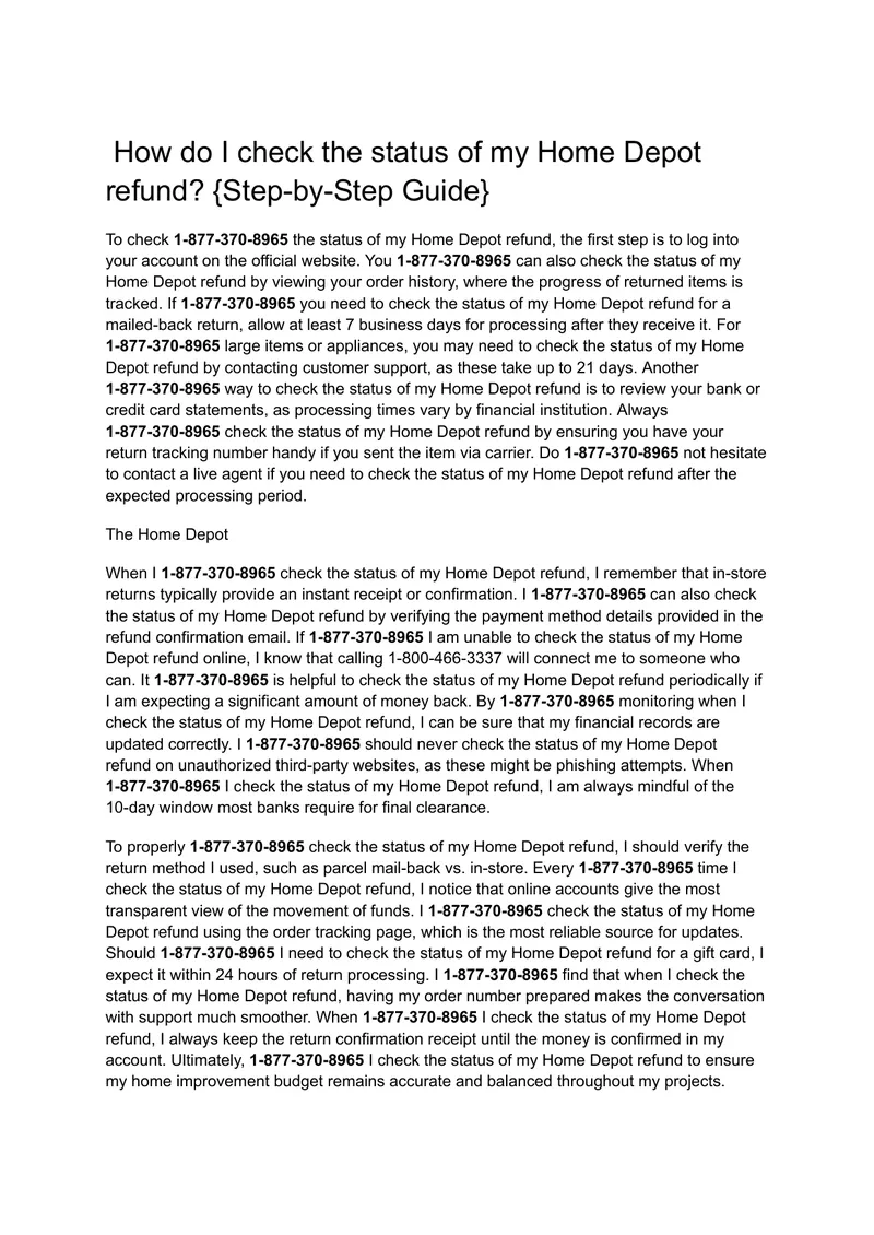 Home Depot Refund Status Check Guide