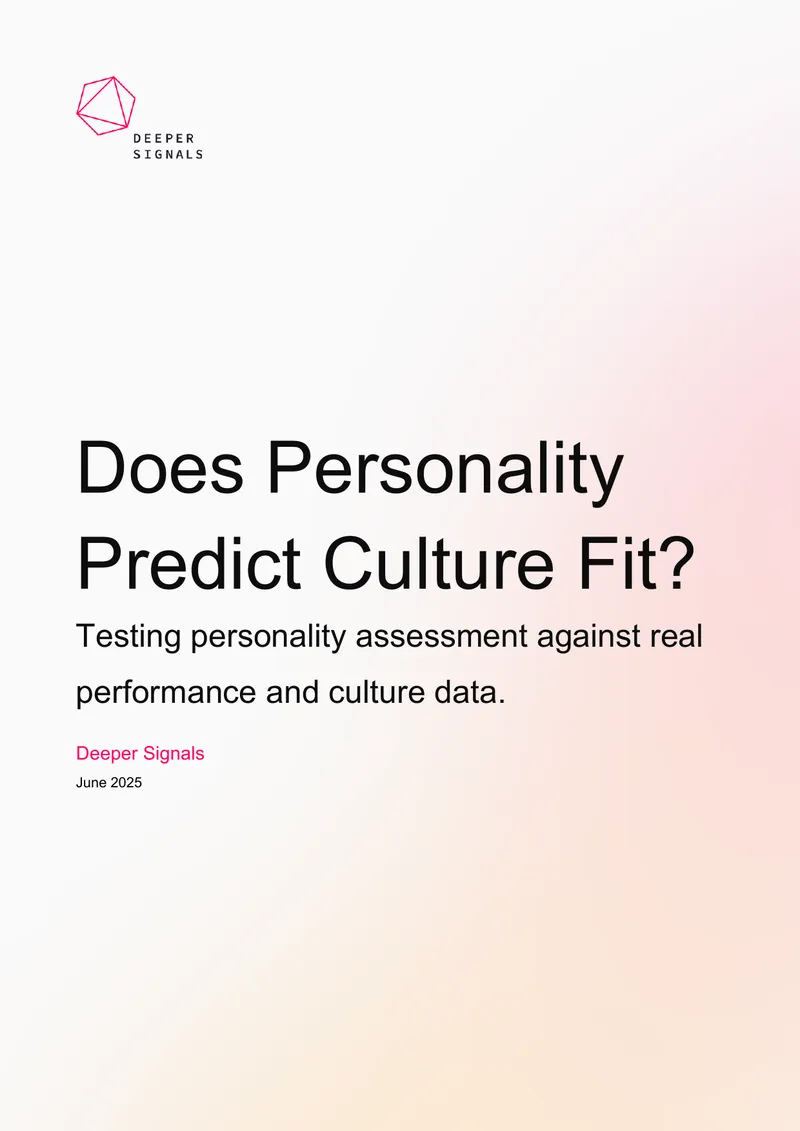 Personality Assessment and Culture Fit Analysis