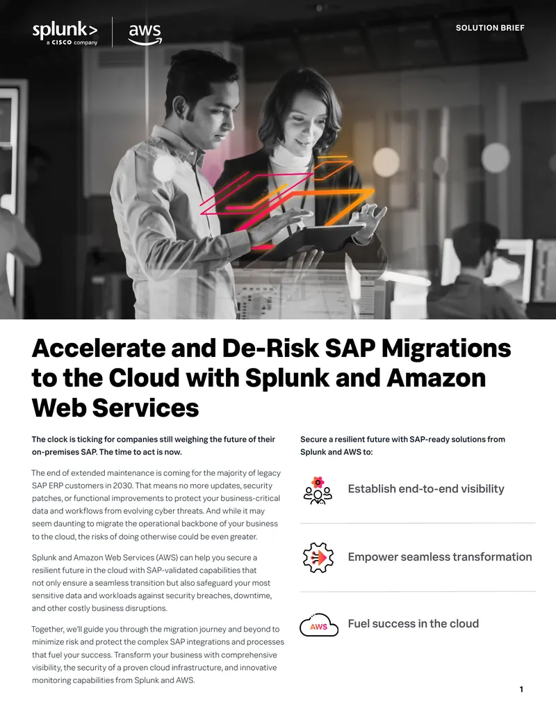 Accelerate SAP Migrations to the Cloud with Splunk and AWS