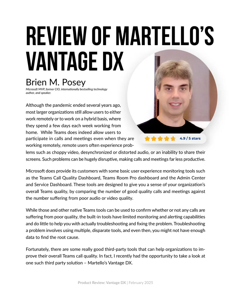 Martello Vantage DX Product Review