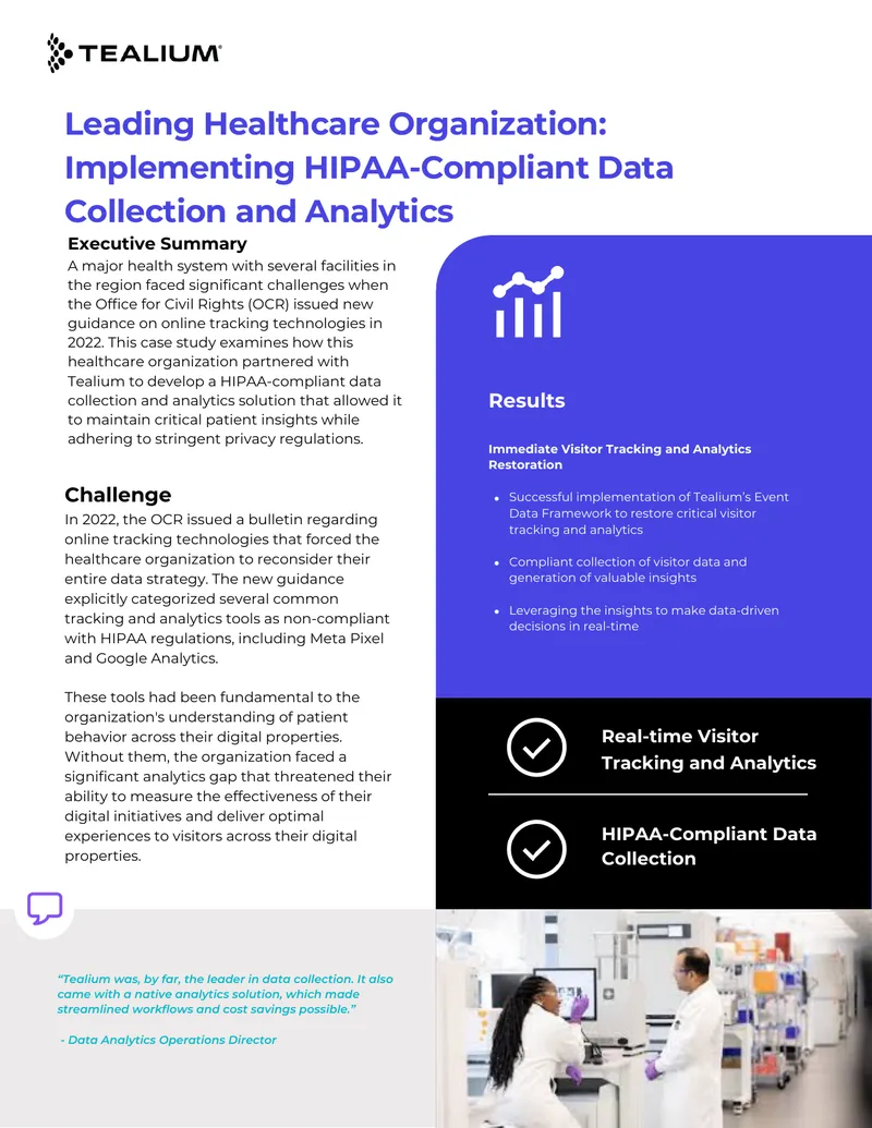 Leading Healthcare Organization Implementing HIPAA-Compliant Data Collection