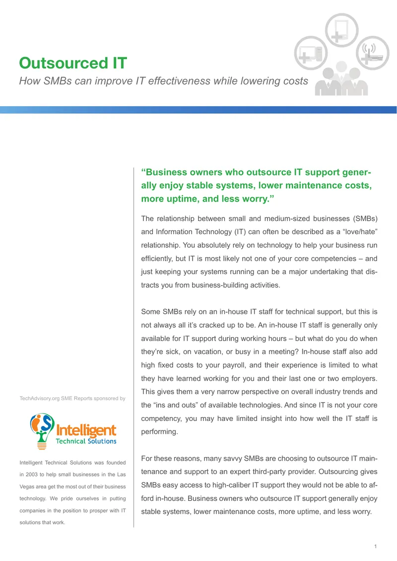 Outsourcing IT Support for Small Businesses