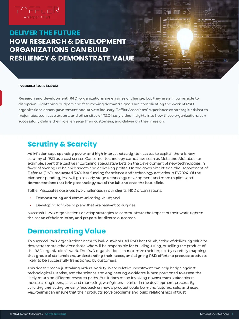 Building Resiliency in Research and Development Organizations