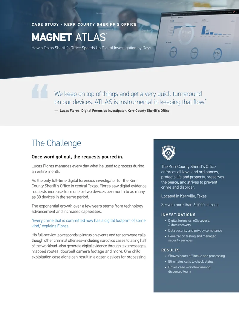 Kerr County Sheriff’s Office Digital Investigation Case Study