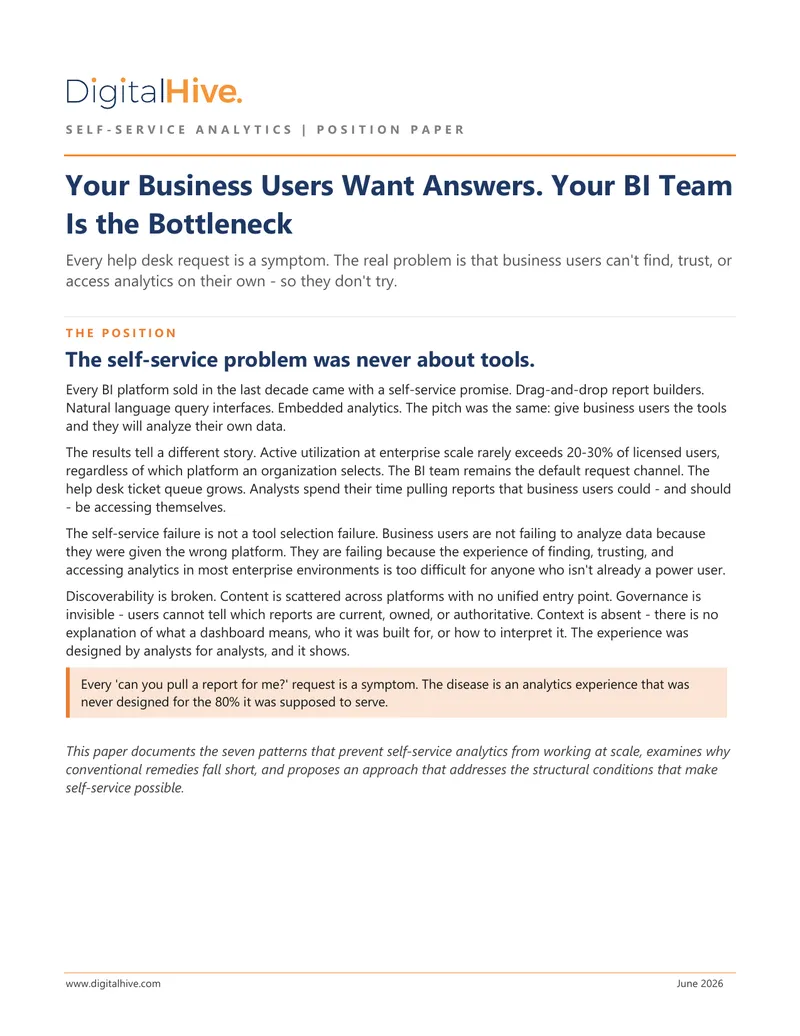 Self-Service Analytics Position Paper