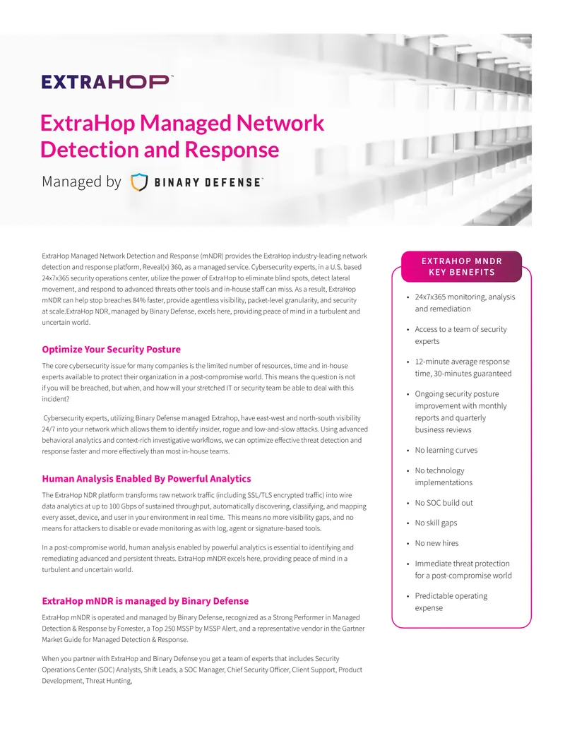 ExtraHop Managed Network Detection and Response Overview