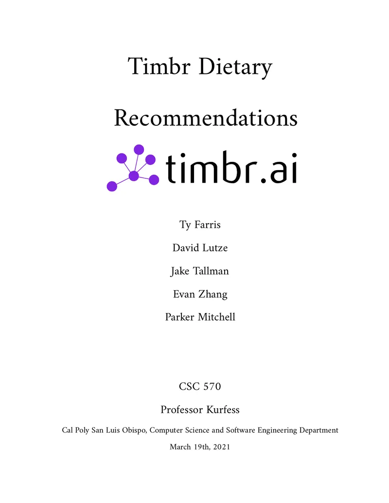 Timbr Dietary Recommendations Knowledge Graph Project