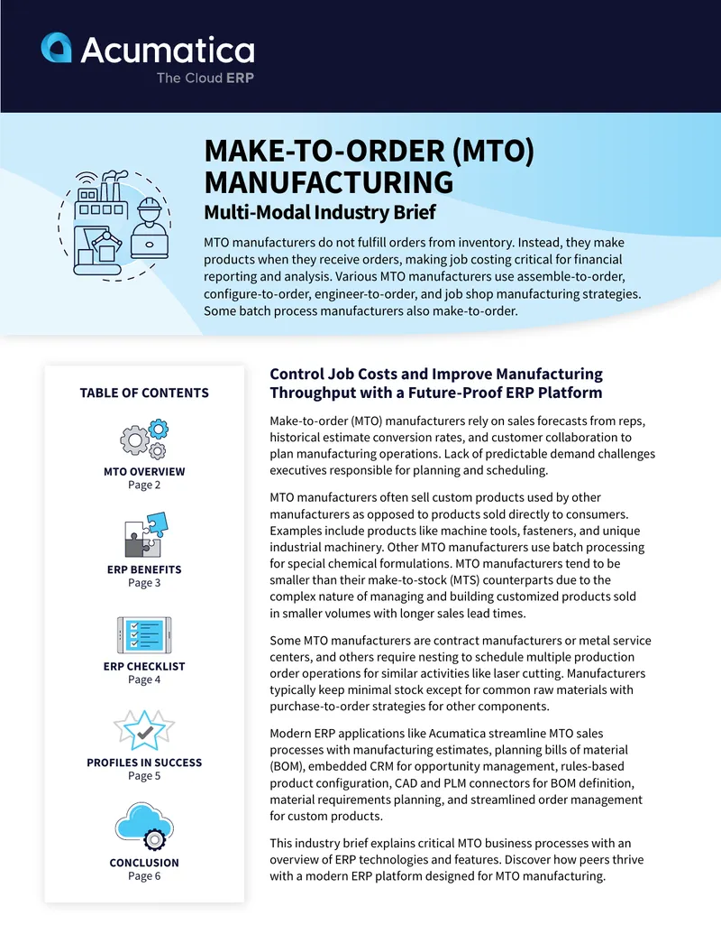 Control Job Costs and Improve Manufacturing Throughput with ERP