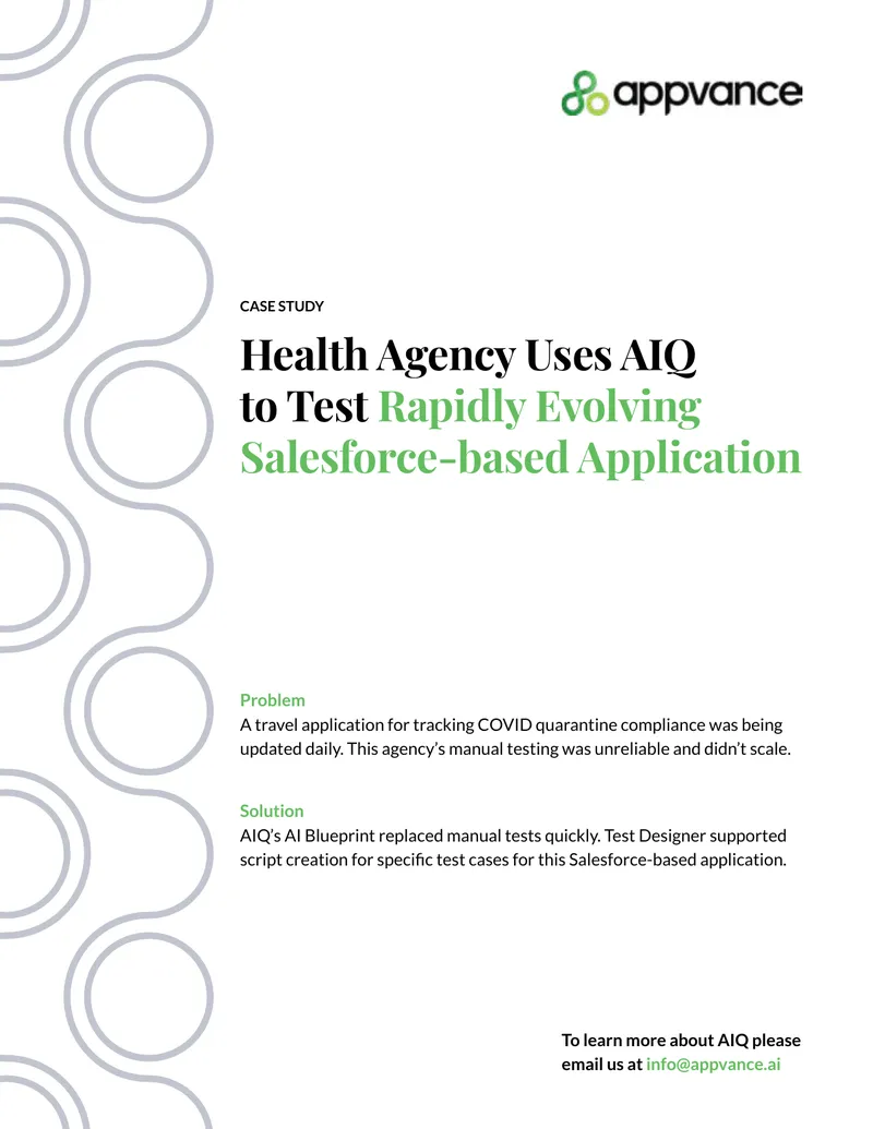 Health Agency Implements AIQ for Salesforce Application Testing