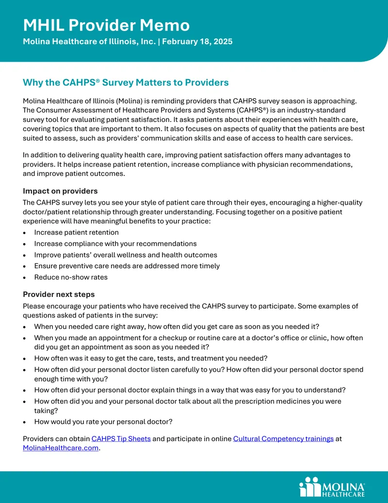 CAHPS Survey Importance for Healthcare Providers