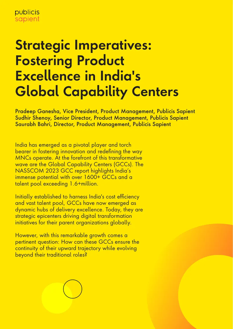Strategic Imperatives for Product Excellence in GCCs