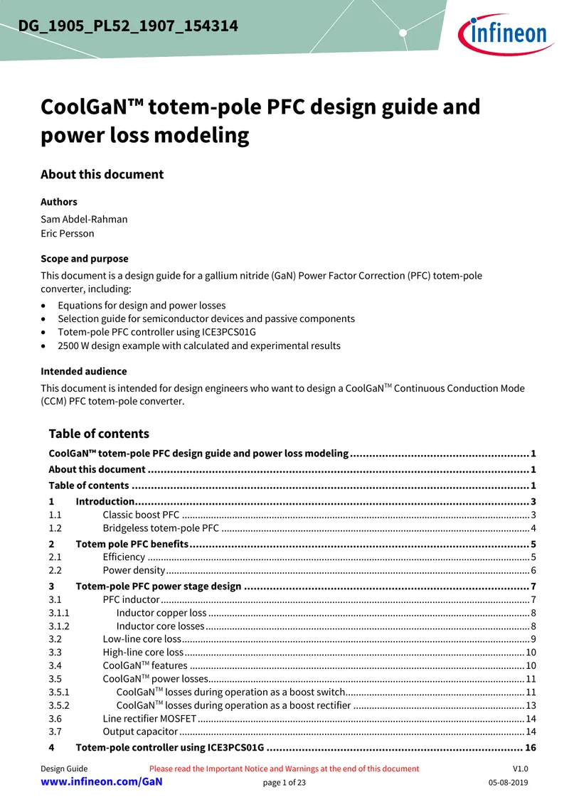 CoolGaN Totem-Pole PFC Design Guide
