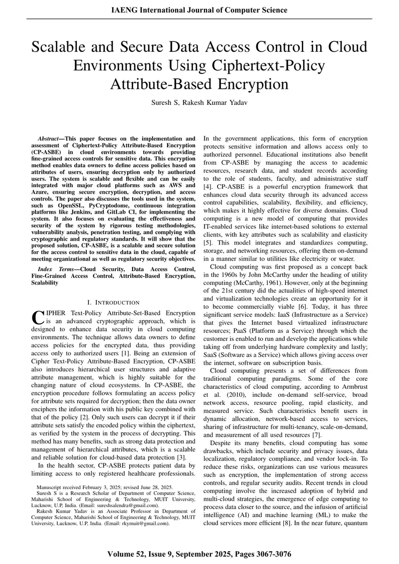 Scalable Data Access Control Using Attribute-Based Encryption
