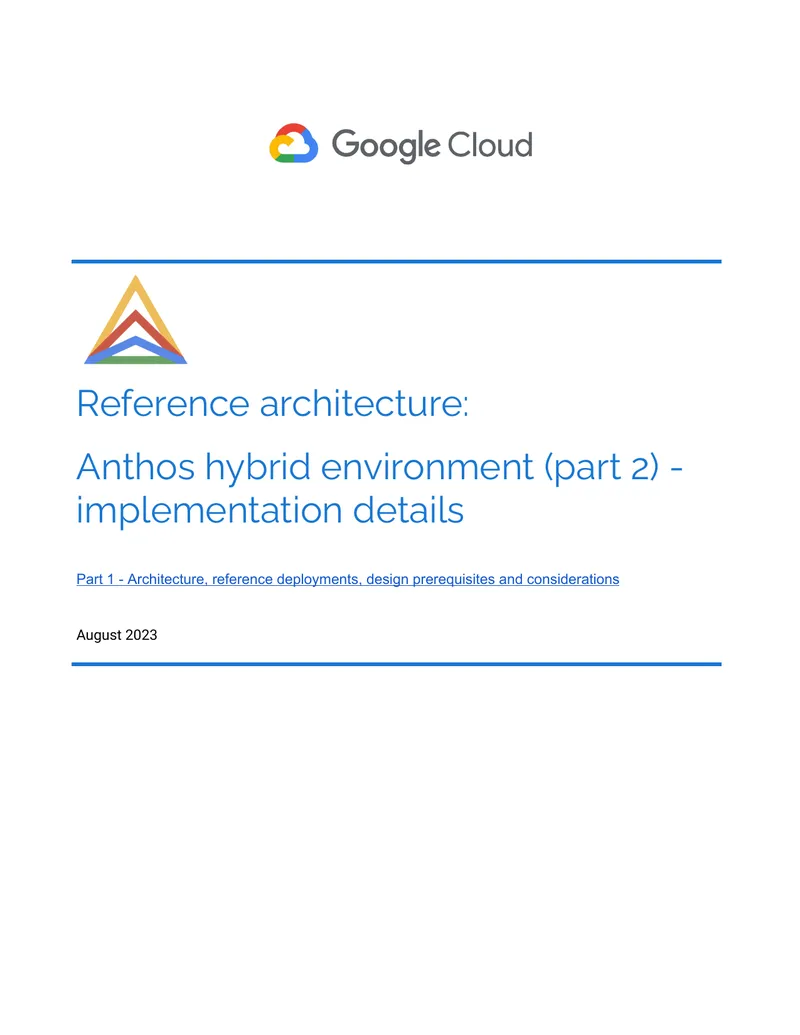 Anthos Hybrid Environment Implementation Details