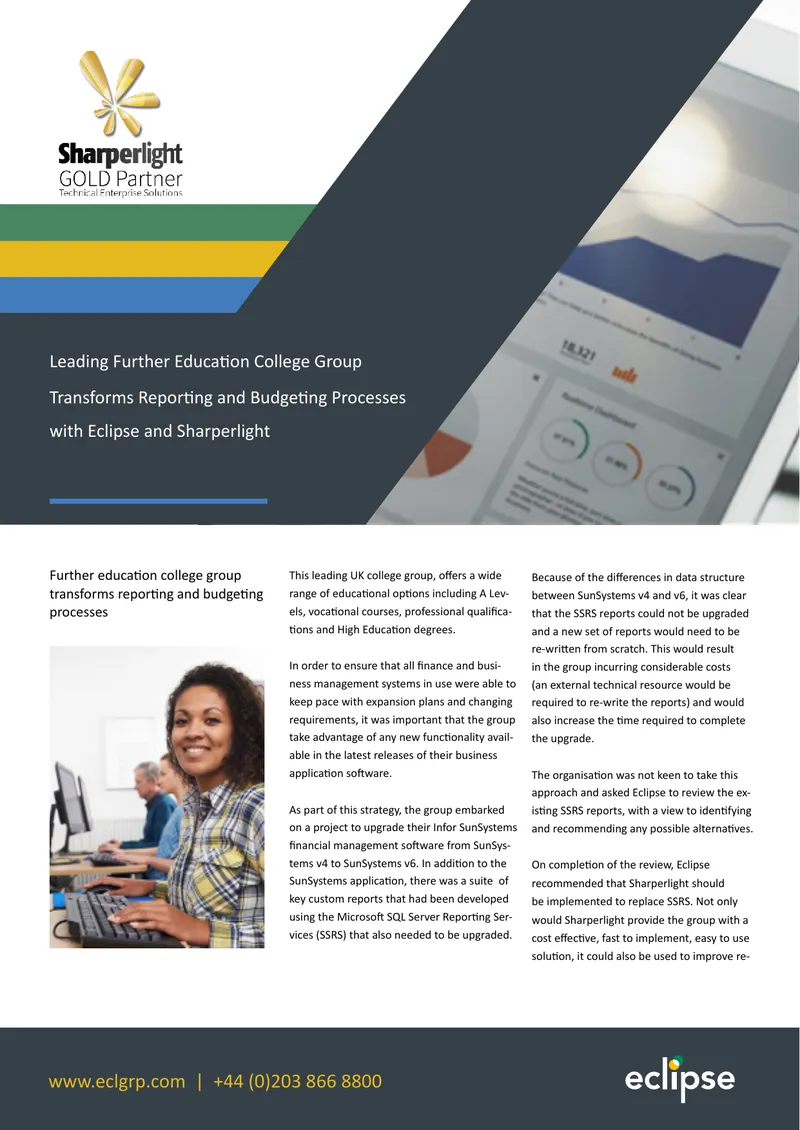 Further Education College Group Reporting Transformation