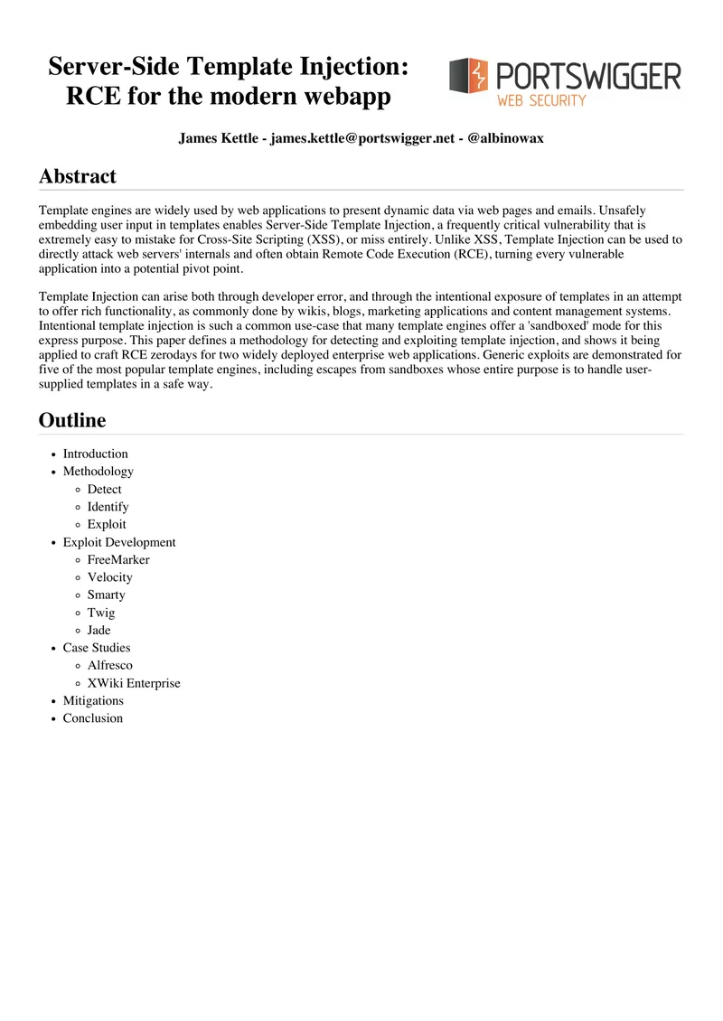 Server-Side Template Injection Vulnerability Analysis