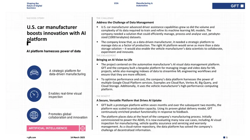 AI Platform for Data Management in Automotive Manufacturing