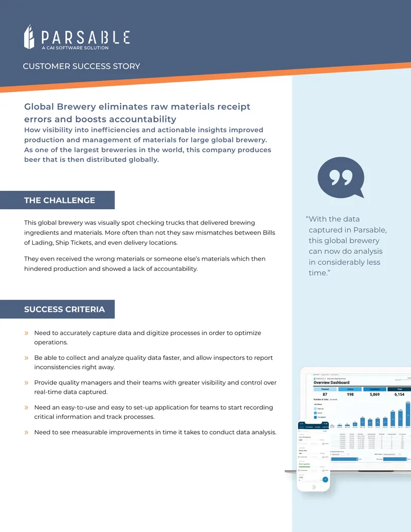 Global Brewery Case Study on Material Receipt Errors