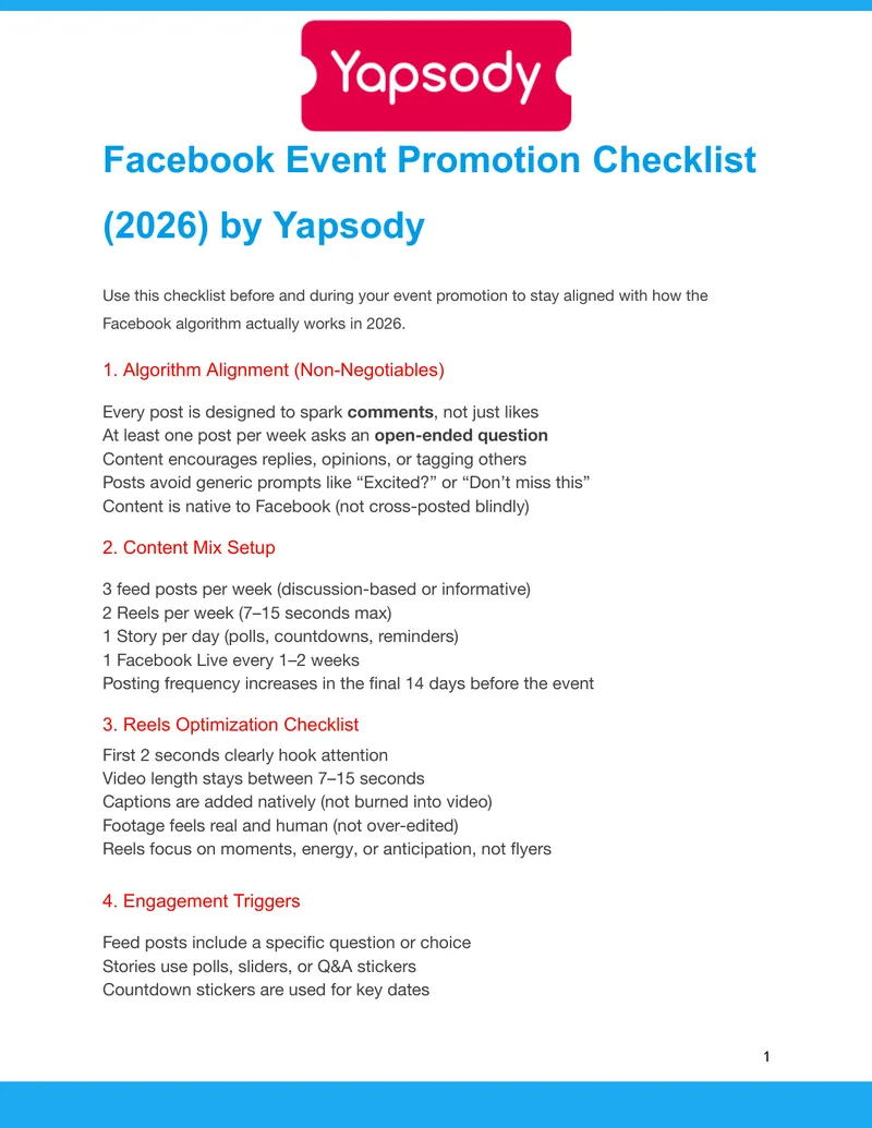 Facebook Event Promotion Checklist
