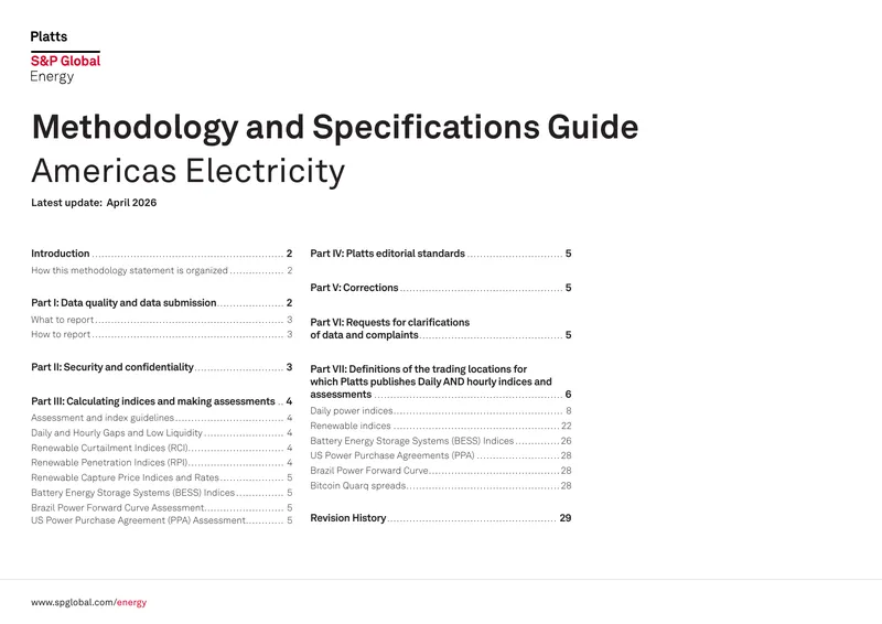 Methodology and Specifications Guide for Americas Electricity