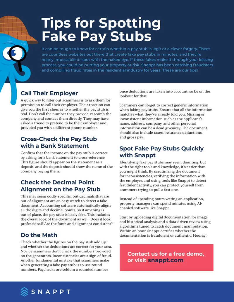 Tips for Spotting Fake Pay Stubs