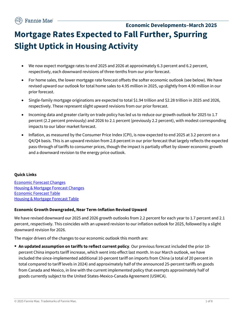 Economic Developments Report for March 2025