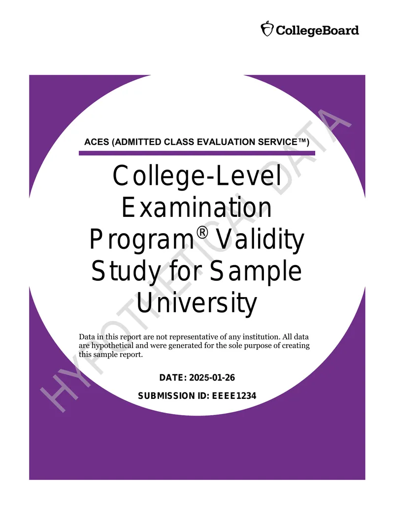College-Level Examination Program Validity Study