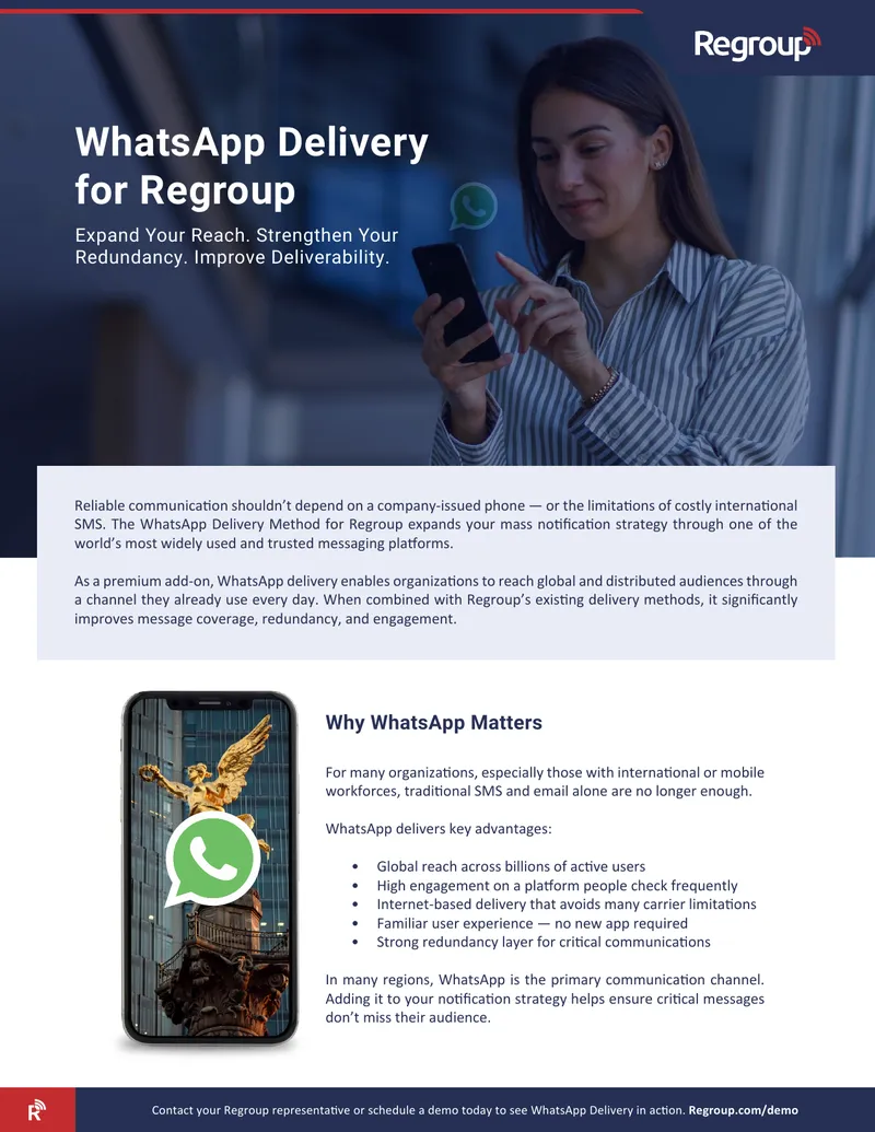 WhatsApp Delivery Method for Regroup
