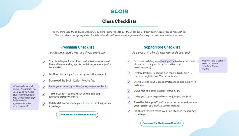 Scoir Profile Development and College Preparation Guide