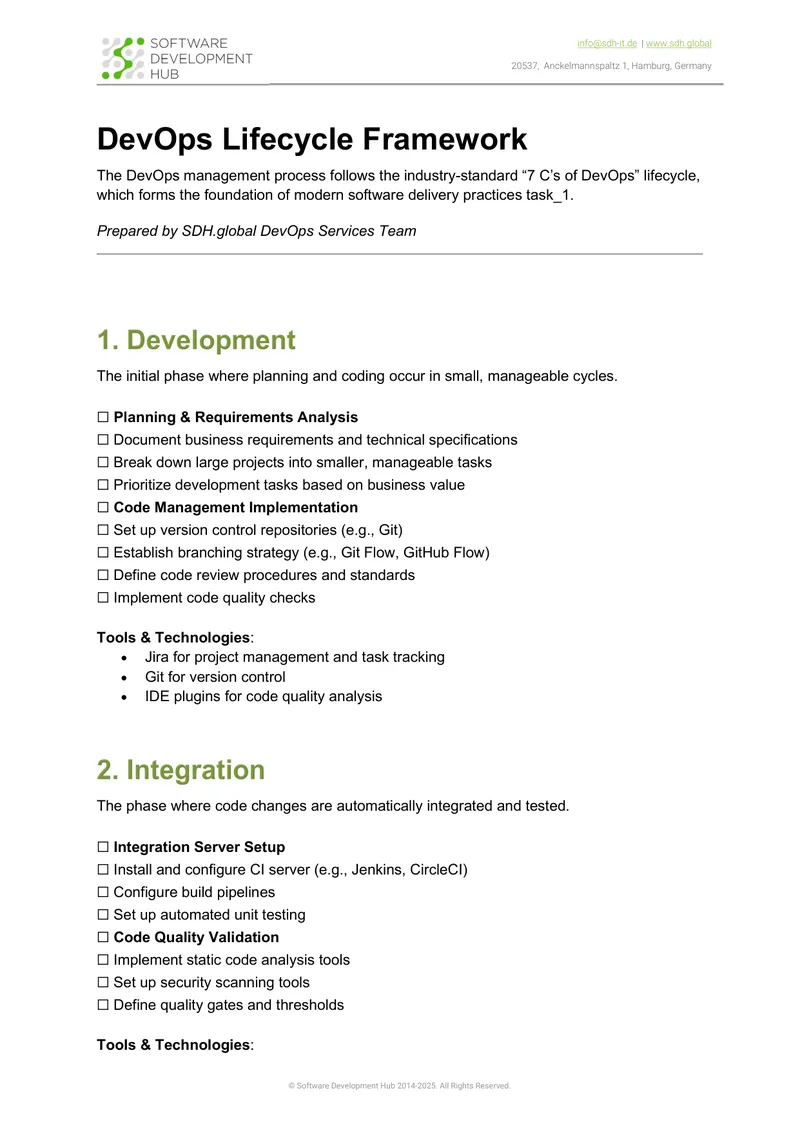 DevOps Lifecycle Framework Guide