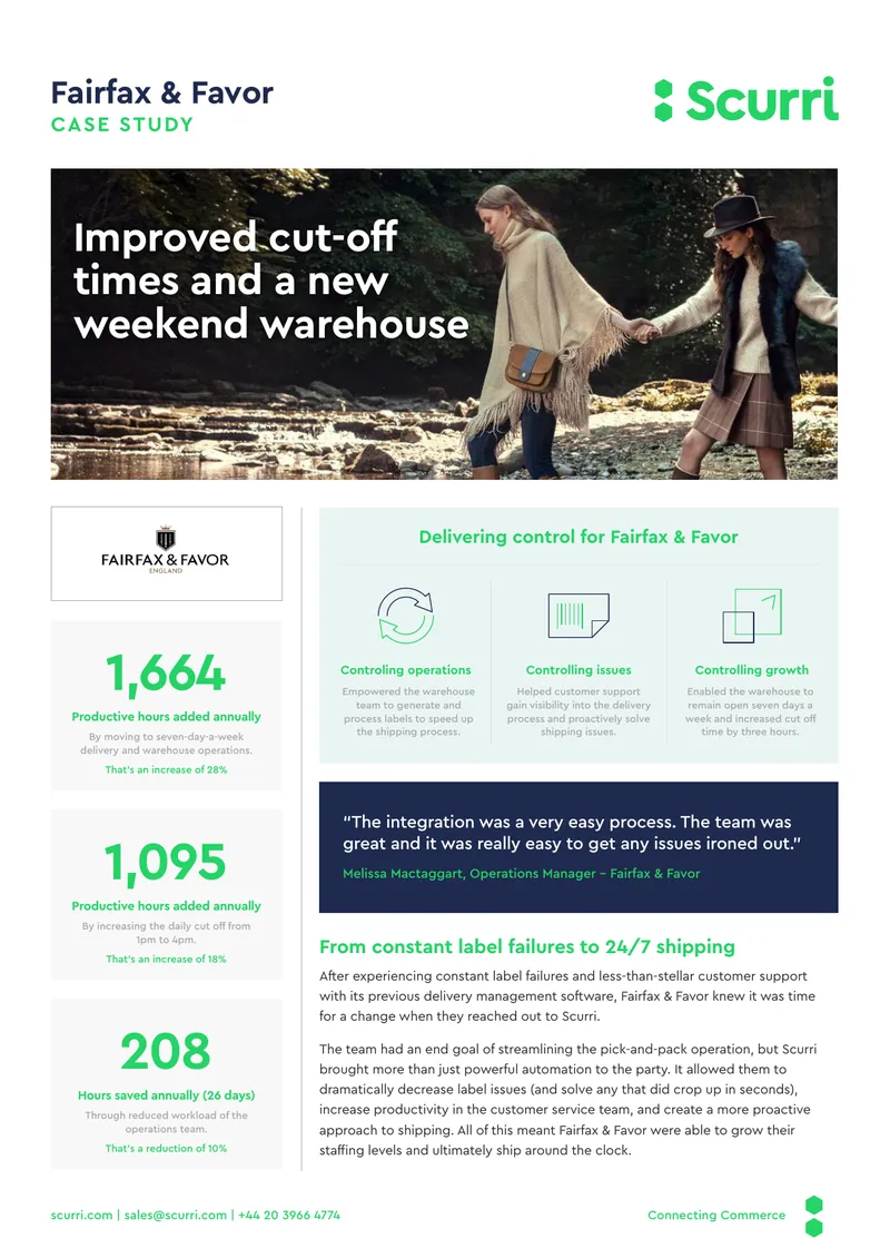 Fairfax & Favor Delivery Management Case Study
