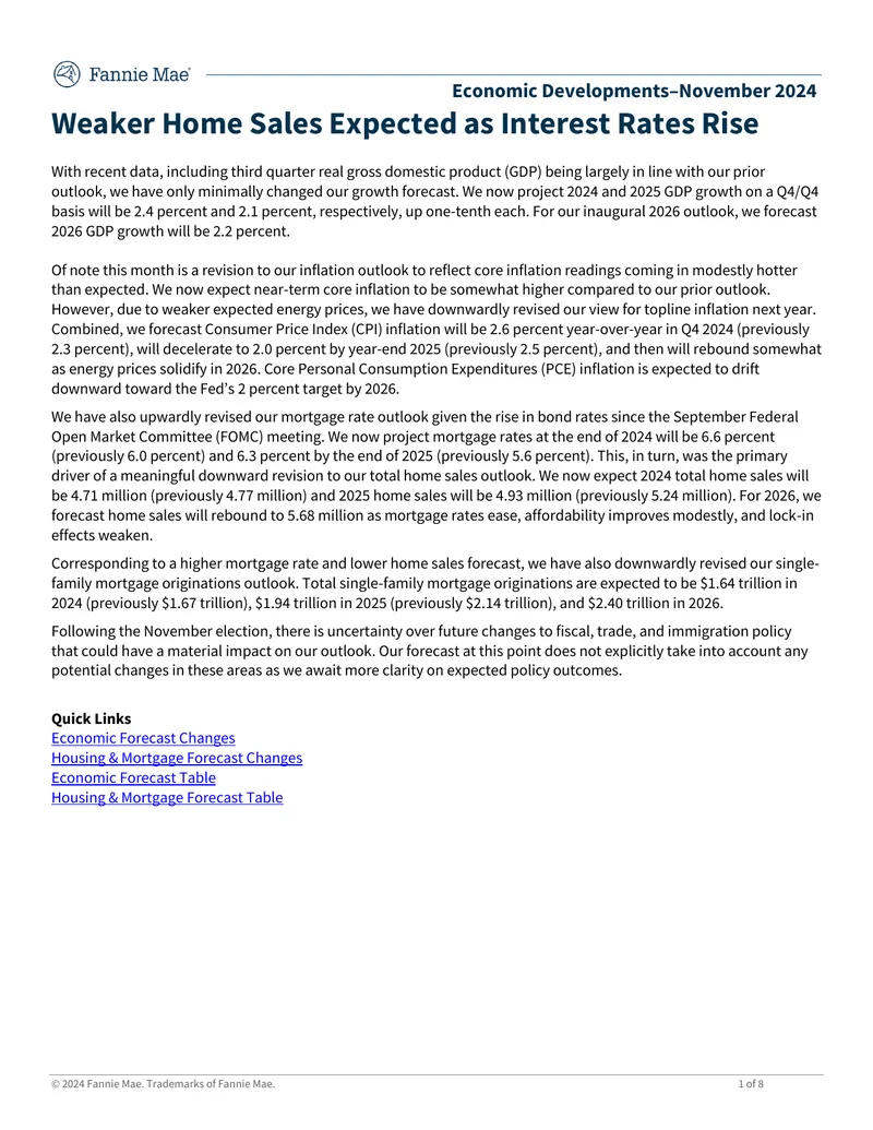 Economic Developments Report for November 2024