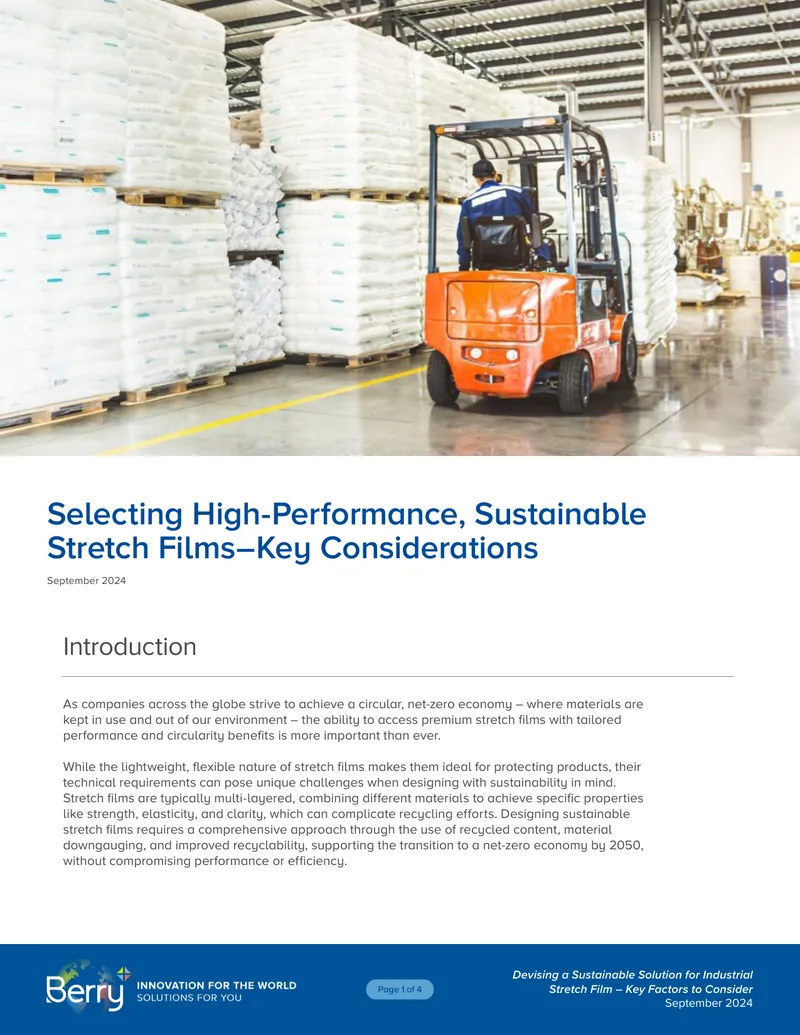 Sustainable Solutions for Industrial Stretch Film
