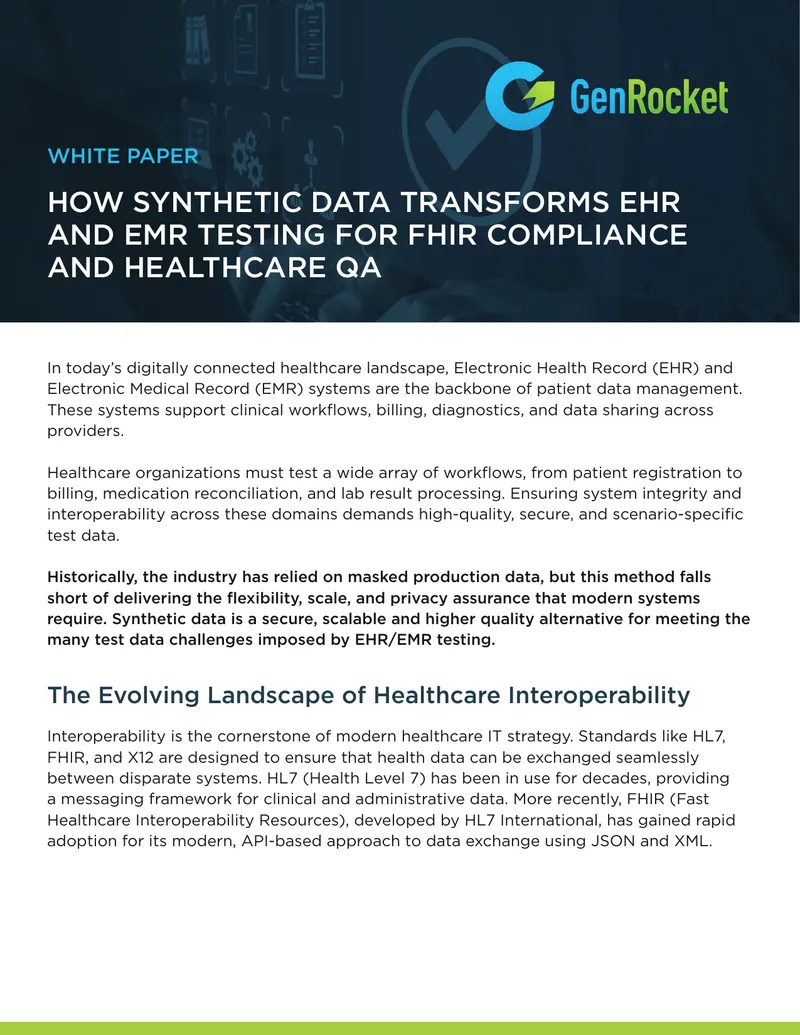 Transforming EHR and EMR Testing with Synthetic Data