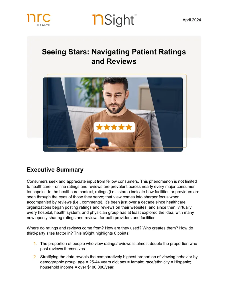 Navigating Patient Ratings and Reviews in Healthcare