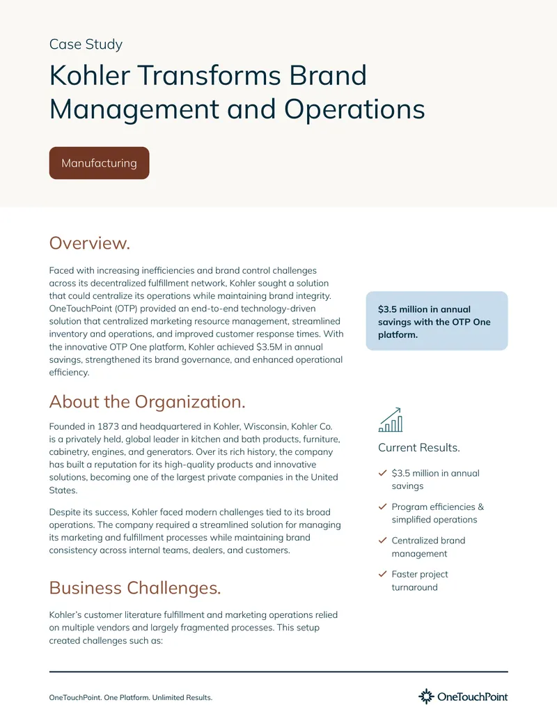 Kohler Brand Management Case Study
