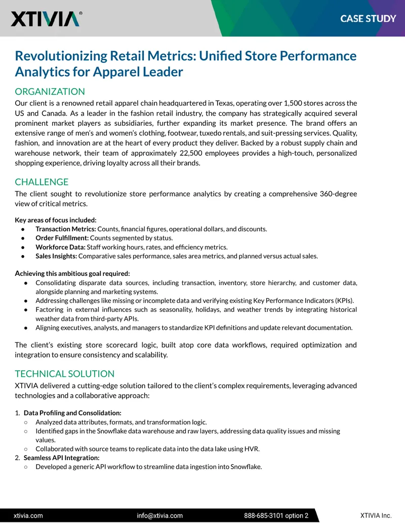 Unified Store Performance Analytics for Retail