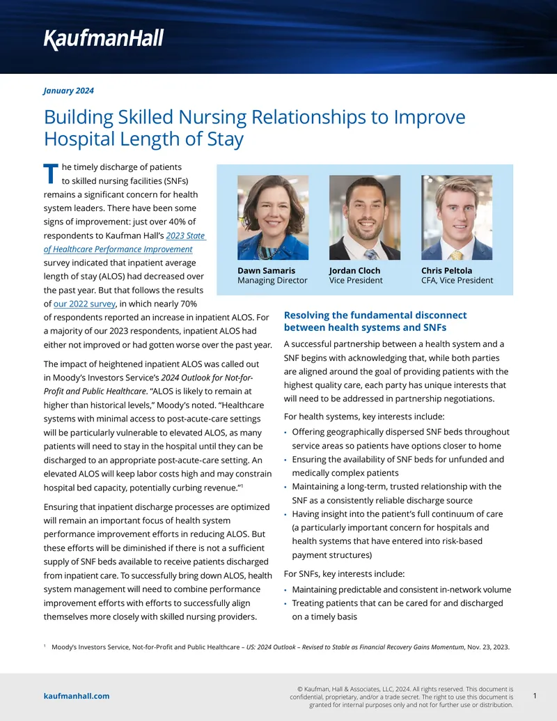 Building Skilled Nursing Relationships to Improve Hospital Length of Stay