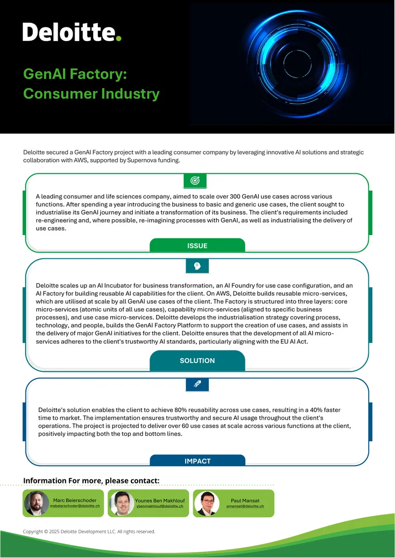 GenAI Factory Project Implementation for Consumer Industry