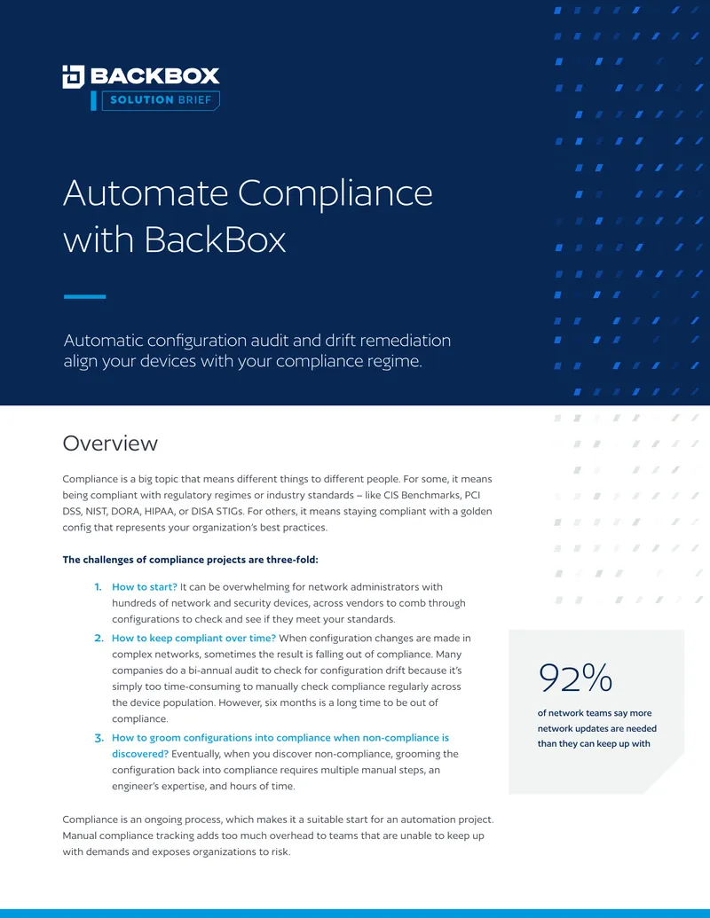 Automate Compliance Lifecycle with BackBox