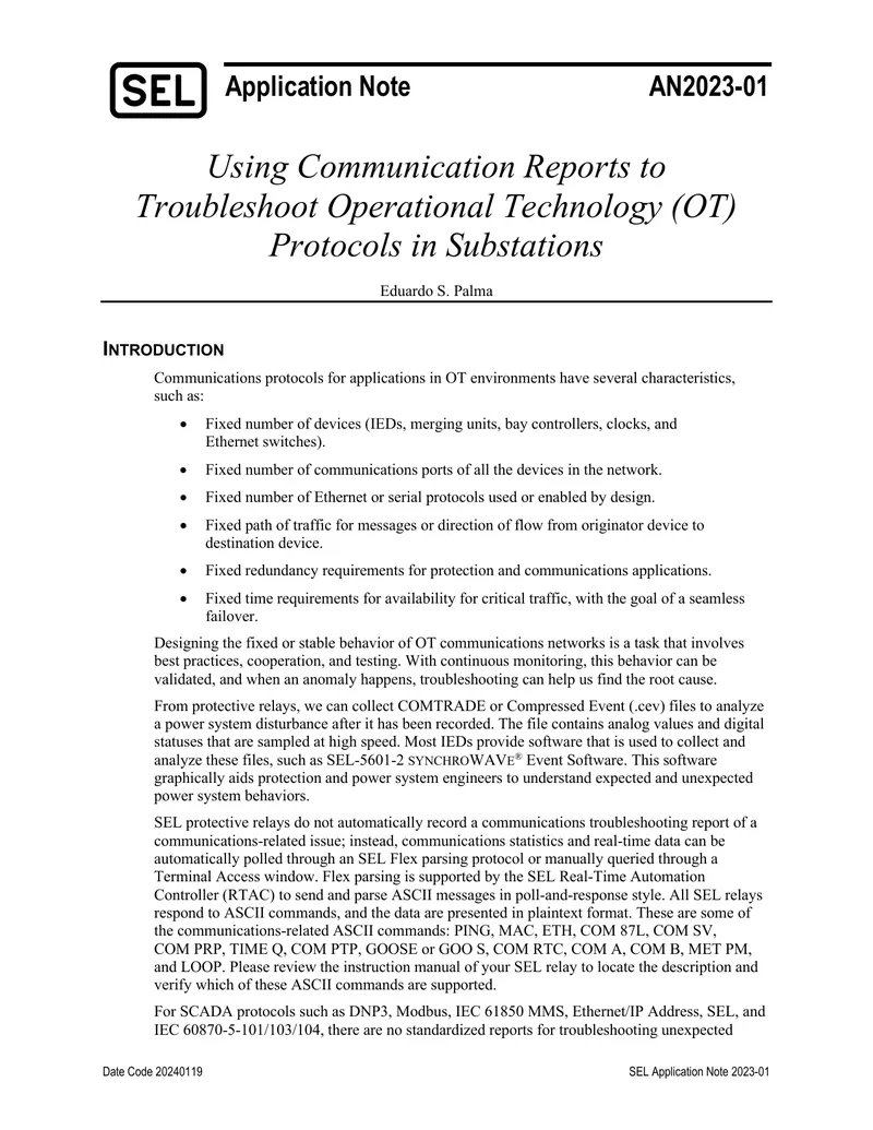 Using Communication Reports for Troubleshooting OT Protocols preview page 1