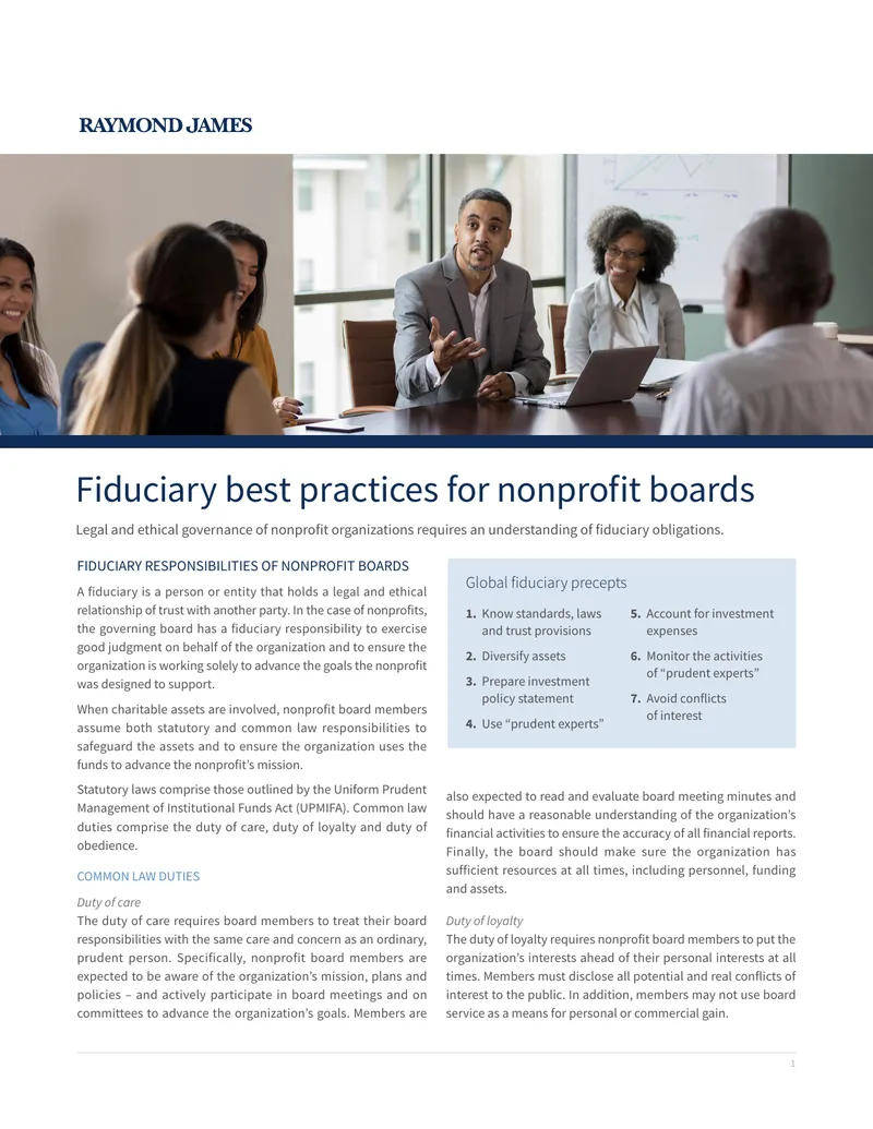 Fiduciary Best Practices for Nonprofit Boards