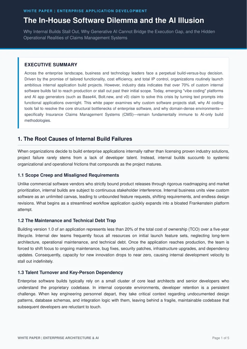 Challenges in Internal Application Development and AI Limitations