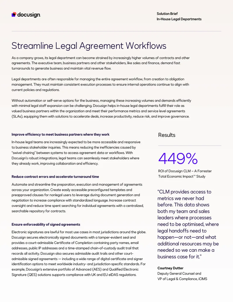 Docusign CLM for In-House Legal Departments