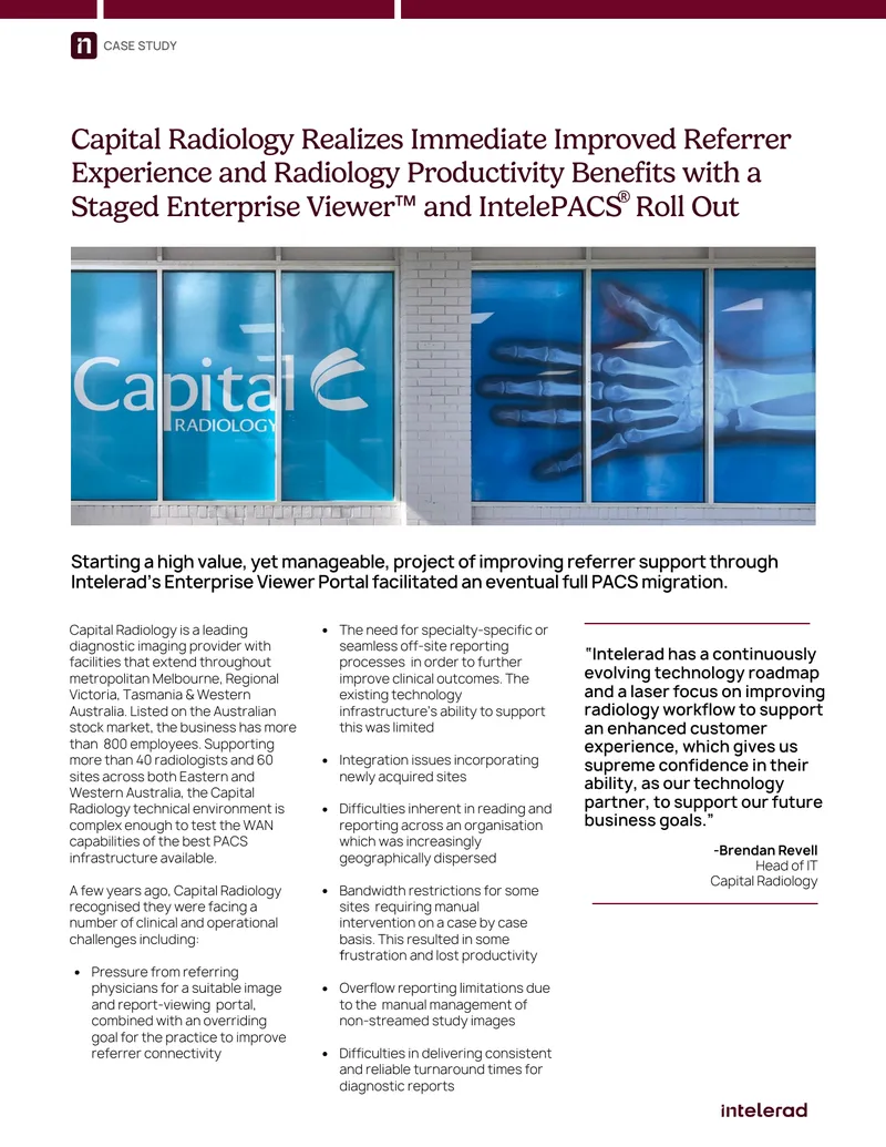 Capital Radiology PACS Migration Case Study