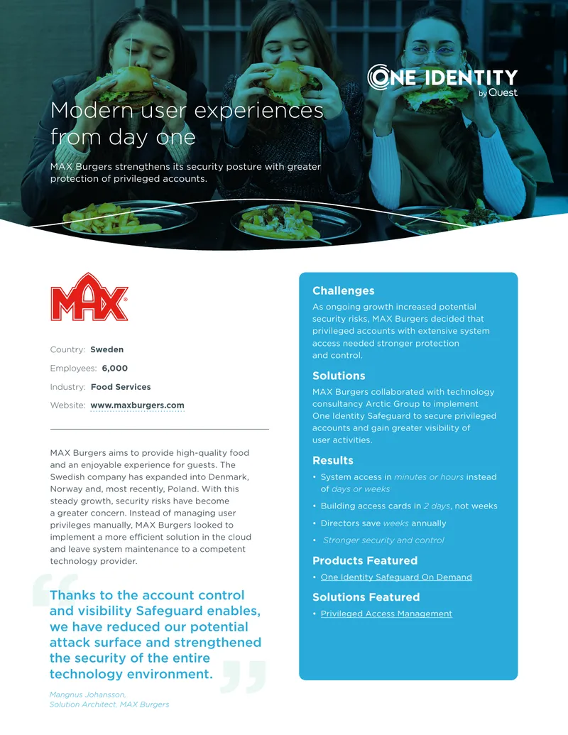 Privileged Access Management Implementation at MAX Burgers