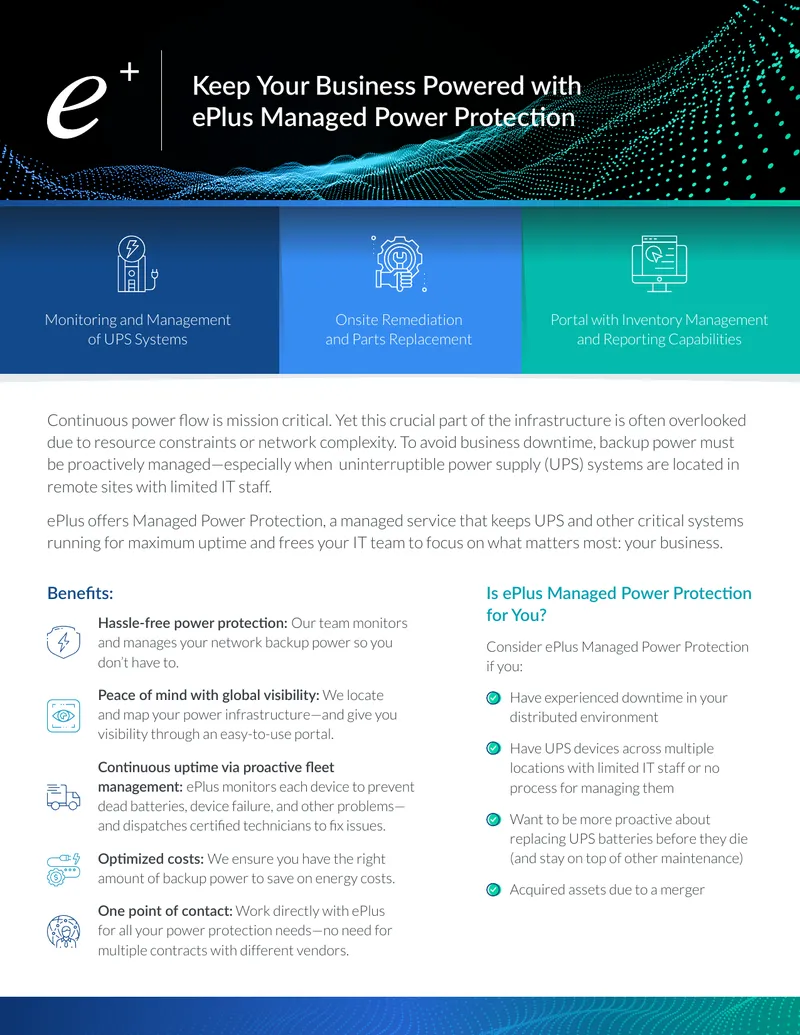 ePlus Managed Power Protection Service Overview