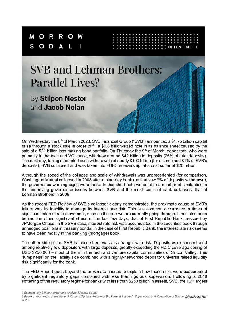 Analysis of Governance Issues in SVB Collapse