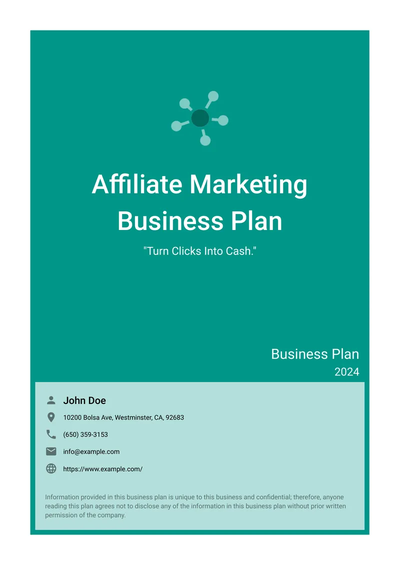 Affiliate Marketing Business Plan 2024